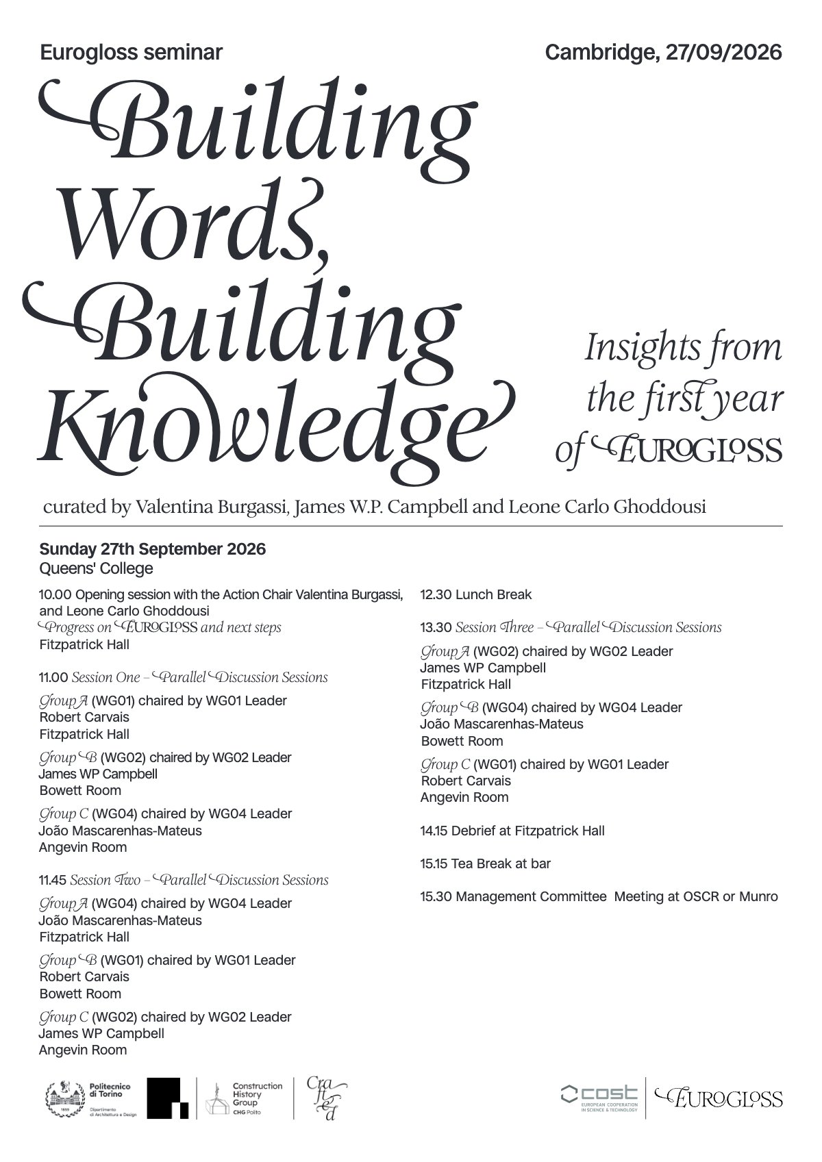 Flyer: Building Words, Building Knowledge. Insights from one year of EUROGLOSS